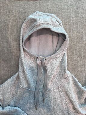 90 Degree By Reflex Light Gray Hoodie with Drawstring